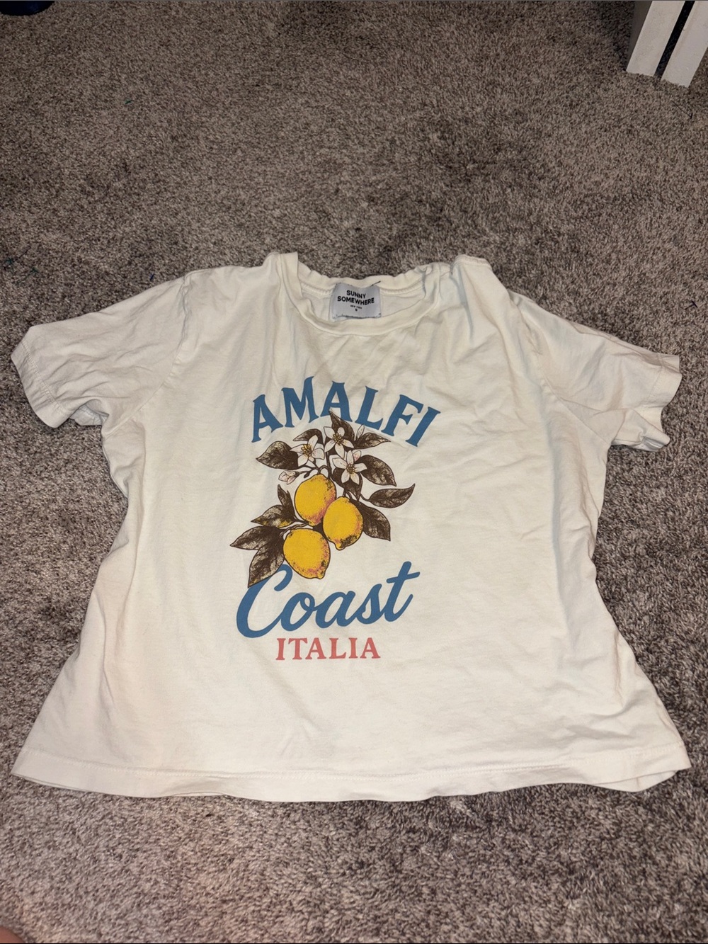 Sunny Somewhere Amalfi Coast Italy Lemon Graphic Tee Coastal Vacation S